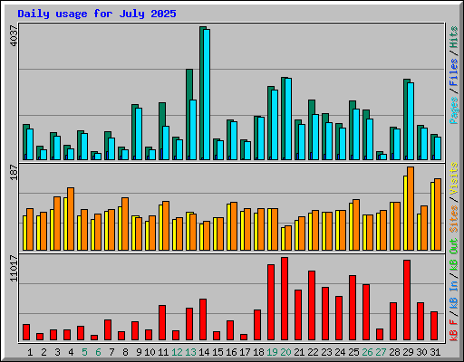 Daily usage for July 2025