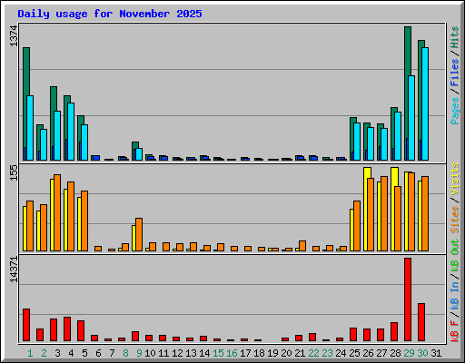 Daily usage for November 2025