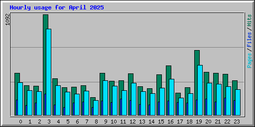 Hourly usage for April 2025